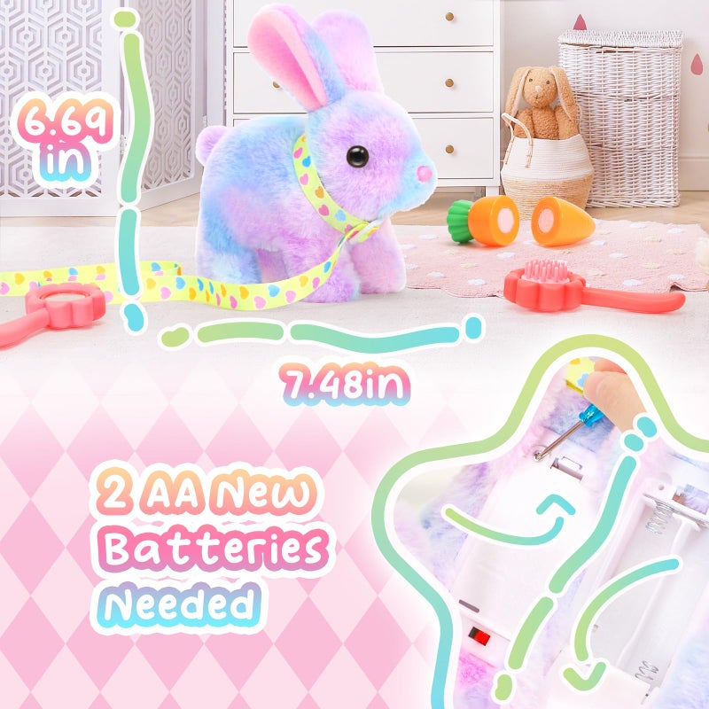 Tagitary Easter Bunny Plush Toys Hopping Easter Stuffed Bunny with Sounds,Wiggling Ears,Jumping,Twitching Mouth and Nose,Easter Basket Stuffer Decor School Prize Birthday Gift for Kids - Image 2