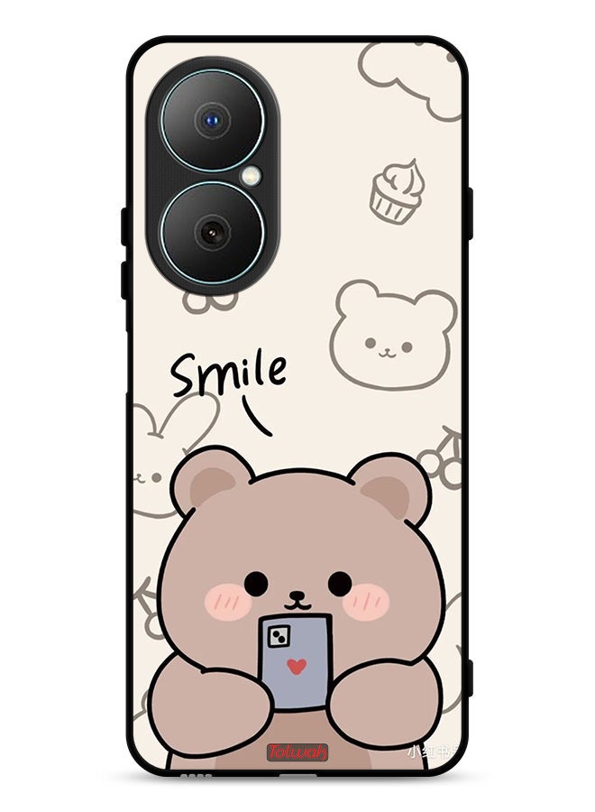 Tolwak Huawei Nova Y73 Protective Case Cover Smile Bear Art