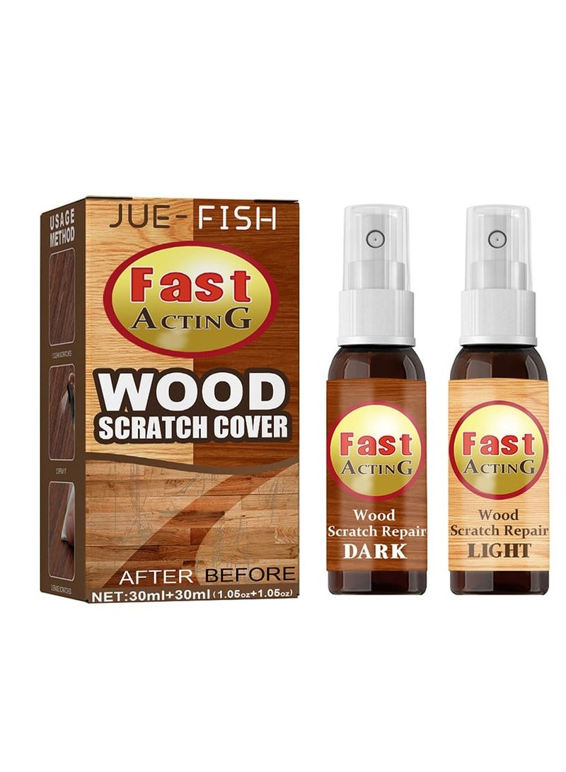 SYOSI 2 Pack fix it for Wood Wood Furniture Repair Scratch Remover Set for Fast Acting Wood Scratch Repair Waxing Refinishing Set Wooden Scratch Remover Spray for Floors Tables Carpenters  - Image 1