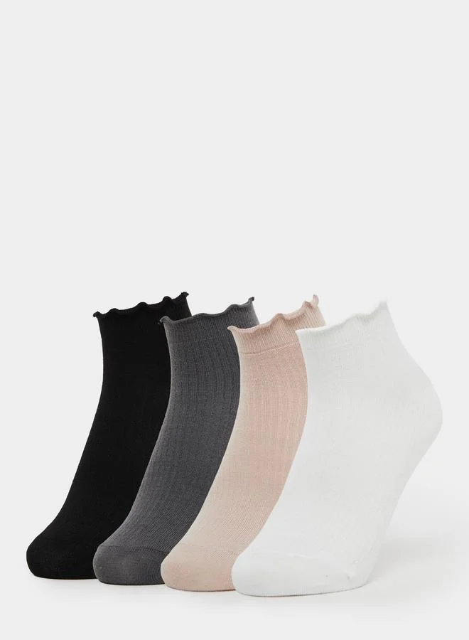 Styli Pack of 4 - Ruffle Ankle Socks