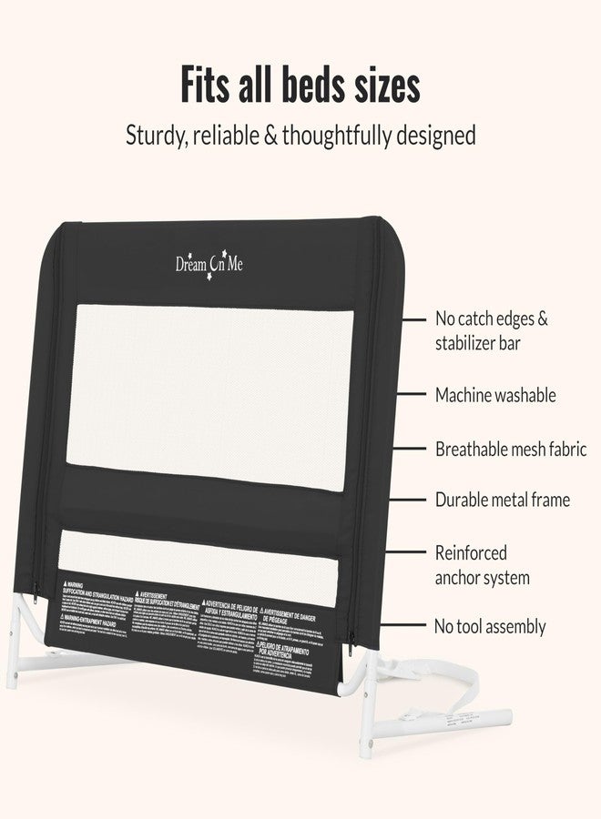 Dream On Me Lightweight Mesh Security Adjustable Bed Rail for Toddler, Breathable Mesh Fabric, Suitable for All Types of Beds, Reinforced Anchor System Bed Guard Rail, Black - Image 5