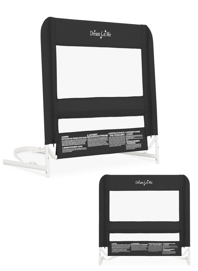 Dream On Me Lightweight Mesh Security Adjustable Bed Rail for Toddler, Breathable Mesh Fabric, Suitable for All Types of Beds, Reinforced Anchor System Bed Guard Rail, Black - Image 1