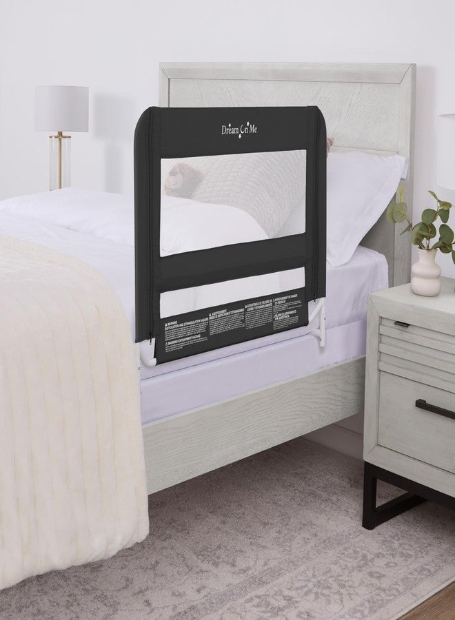 Dream On Me Lightweight Mesh Security Adjustable Bed Rail for Toddler, Breathable Mesh Fabric, Suitable for All Types of Beds, Reinforced Anchor System Bed Guard Rail, Black - Image 2