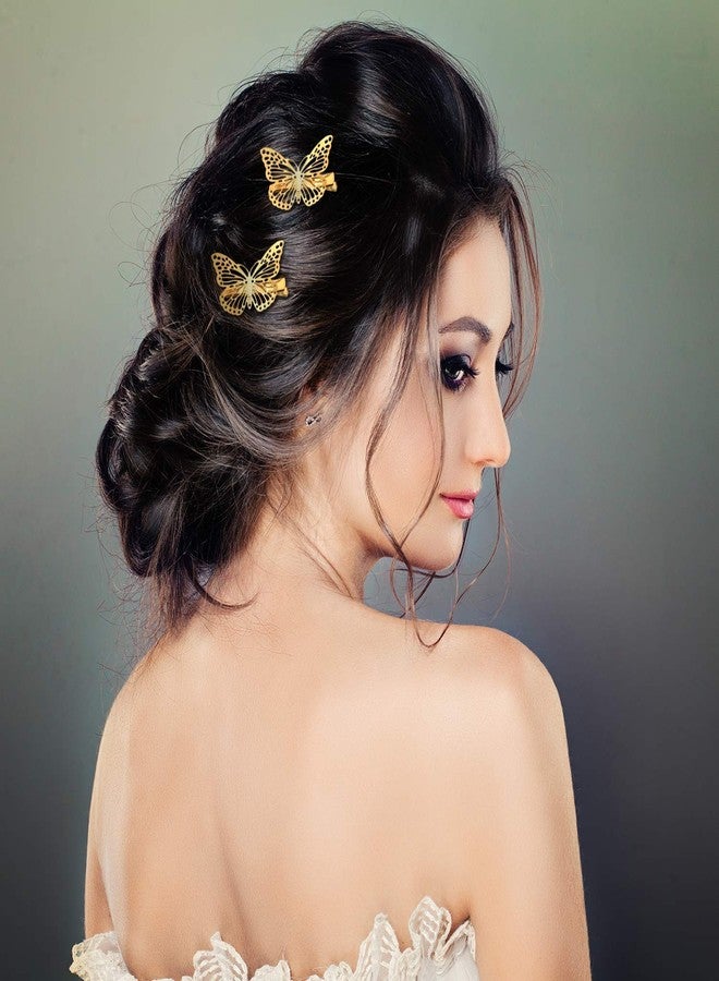 NEOBABY Golden Butterfly Hair Clips, Cute Metal Butterfly Hair Claw Pins Barrettes| Designer Hair Accessories for Girls and Women's (Pack of 12) - Image 4
