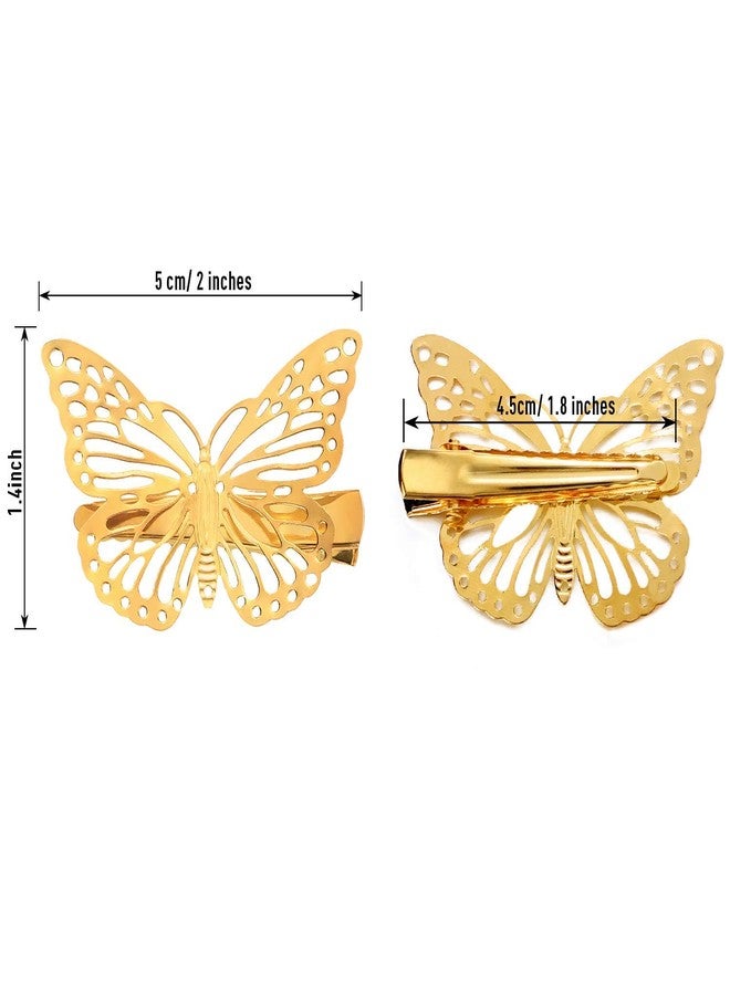 NEOBABY Golden Butterfly Hair Clips, Cute Metal Butterfly Hair Claw Pins Barrettes| Designer Hair Accessories for Girls and Women's (Pack of 12) - Image 5