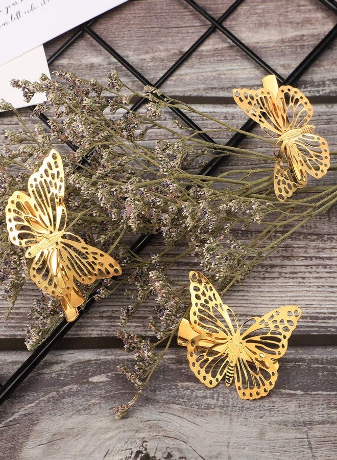 NEOBABY Golden Butterfly Hair Clips, Cute Metal Butterfly Hair Claw Pins Barrettes| Designer Hair Accessories for Girls and Women's (Pack of 12) - Image 3
