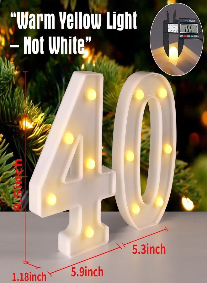 Funsky 40th Birthday Decorations Woman Man,Marquee Numbers for 40th Wedding Anniversary Decorations,Light up Numbers 40 Sign for Party Backdrop Wall Decor,40 Birthday Centerpieces Table Decoration - Image 2