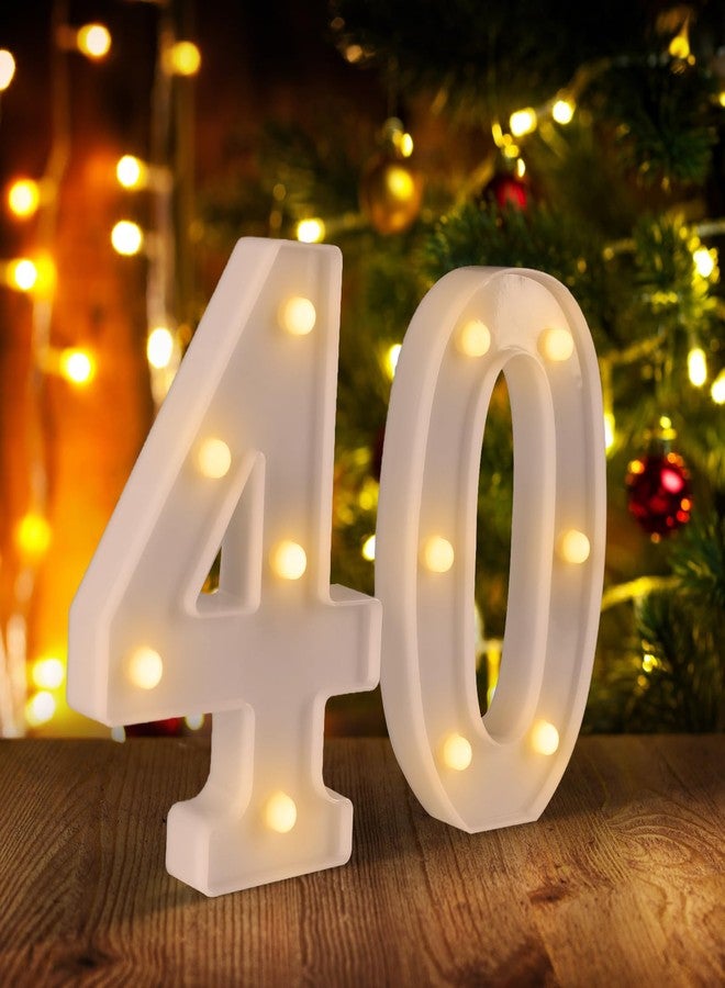 Funsky 40th Birthday Decorations Woman Man,Marquee Numbers for 40th Wedding Anniversary Decorations,Light up Numbers 40 Sign for Party Backdrop Wall Decor,40 Birthday Centerpieces Table Decoration - Image 1