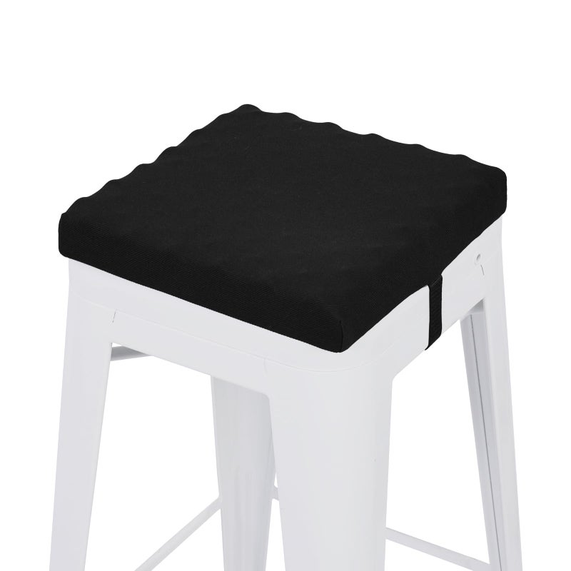 BAIBU baibu 12 Inch Non Slip Stool Cushion Square Soft Bar Stool Cushions with Ties Square Chair Pad for Stackable Kitchen Stools Black 12 30CM 
