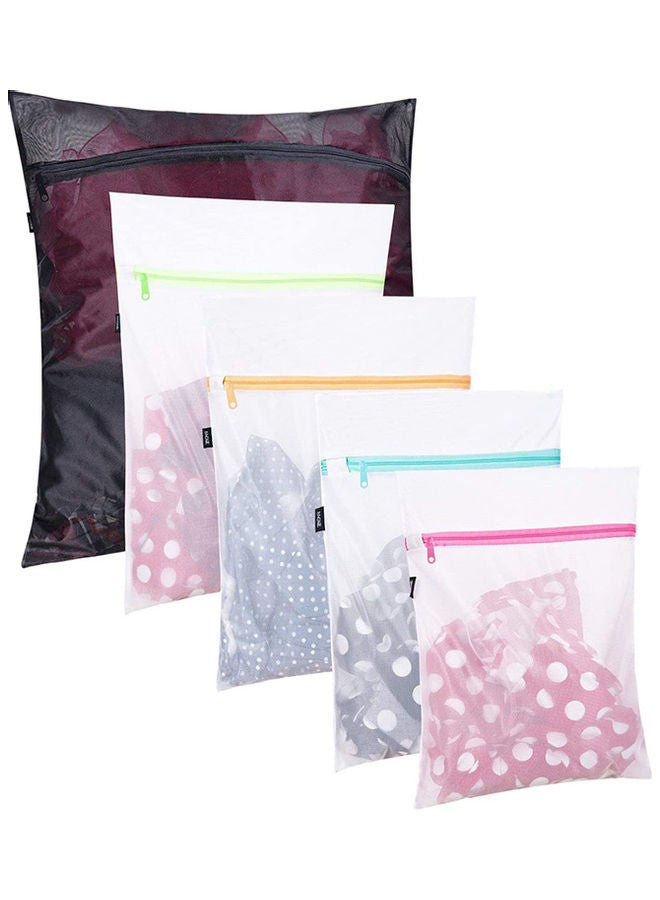 NIBEMINENT Pack Of 5 Laundry Bag Multicolour Large (24x24), Medium (20x16), Small (16x12)inch - Image 1
