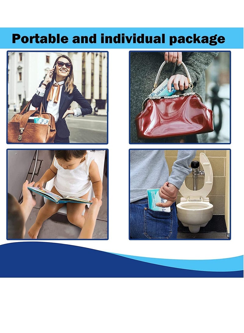 SOLARAE Disposable Paper Toilet Seat Covers Toilet Seat Paper Pads Non-Slip Clean Toilet Covers Travel Disposable Toilet Mat for Kids Pregnant Hospital Public Toilet Pack of 60 - Image 2