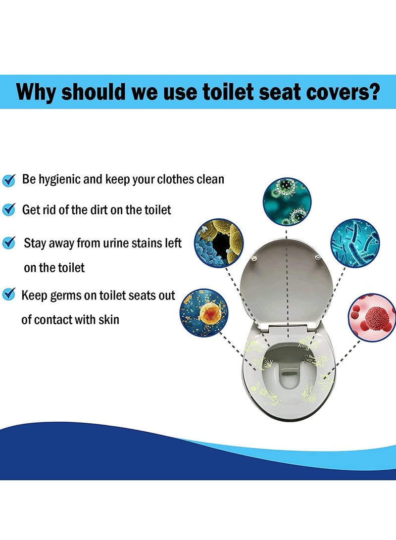 SOLARAE Disposable Paper Toilet Seat Covers Toilet Seat Paper Pads Non-Slip Clean Toilet Covers Travel Disposable Toilet Mat for Kids Pregnant Hospital Public Toilet Pack of 60 - Image 4