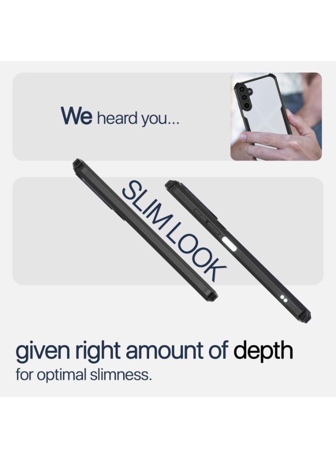 جراب لهاتف Samsung Galaxy A17 جراب خلفي صلب من البولي كربونات مع إطار TPU ممتاز مقاوم للصدمات بزاوية 360 درجة مقاوم للصدمات لحماية عدسة الكاميرا جراب شفاف لهاتف Samsung Galaxy A17 - Image 3