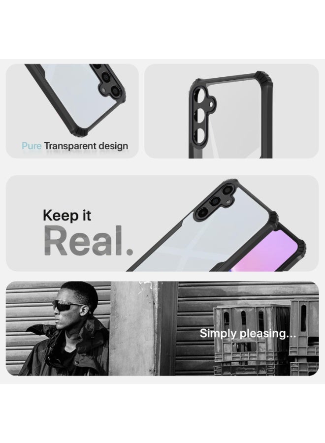 جراب لهاتف Samsung Galaxy A17 جراب خلفي صلب من البولي كربونات مع إطار TPU ممتاز مقاوم للصدمات بزاوية 360 درجة مقاوم للصدمات لحماية عدسة الكاميرا جراب شفاف لهاتف Samsung Galaxy A17 - Image 2