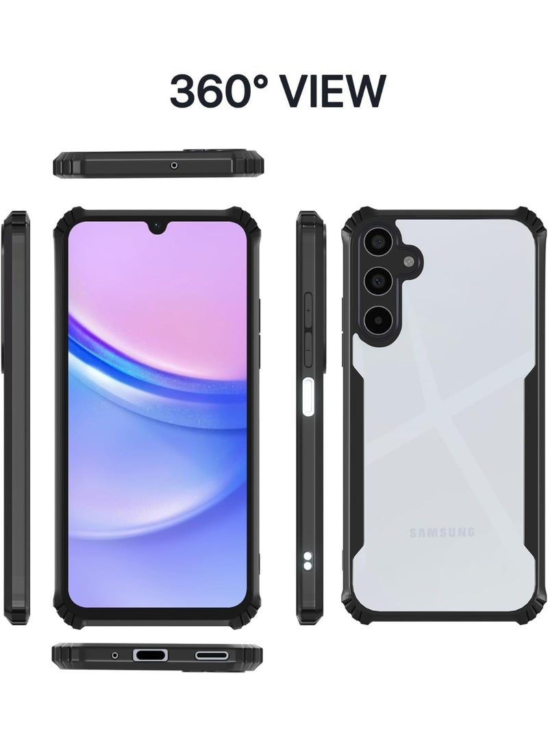 جراب لهاتف Samsung Galaxy A17 جراب خلفي صلب من البولي كربونات مع إطار TPU ممتاز مقاوم للصدمات بزاوية 360 درجة مقاوم للصدمات لحماية عدسة الكاميرا جراب شفاف لهاتف Samsung Galaxy A17 - Image 4