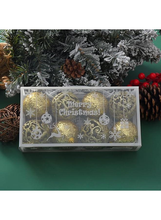 The Bros Christmas ball decoration, 5-piece Christmas ball decoration set, Christmas ball shatterproof Christmas tree themed ball decoration set (golden) - Image 1