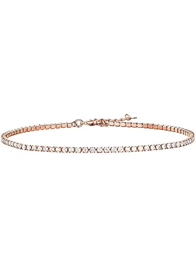 PAVOI 14K Gold Plated Tennis Anklets for Women | Tennis Ankle Bracelet for Women - Image 1