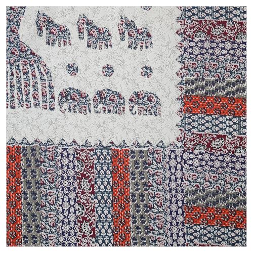 Blizz Mont | Badmeri Printed Diwan Set | Pure Cotton | Quilted | Set Contains- 8 Pieces (1 Single Bedsheet, 2 Boster Covers, 5 Cushion Covers | (DSN 4)-CO1 - Image 4