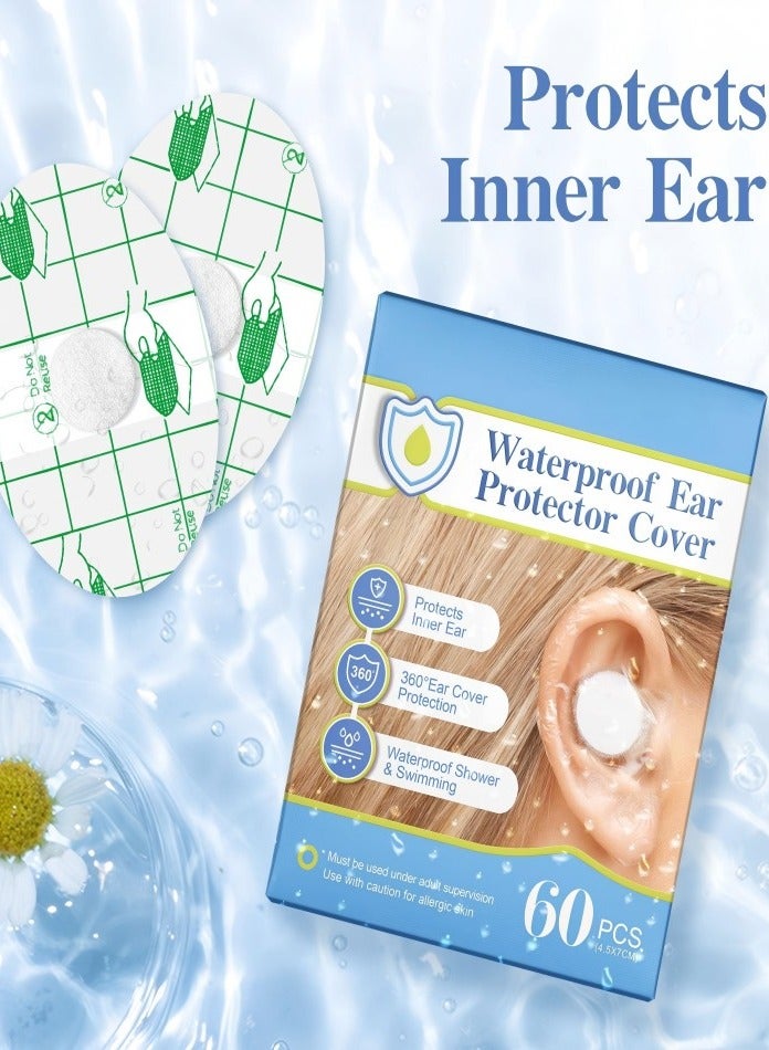 Healife Waterproof Ear Protection Stickers (60pcs), for Showering & Swimming - Image 1