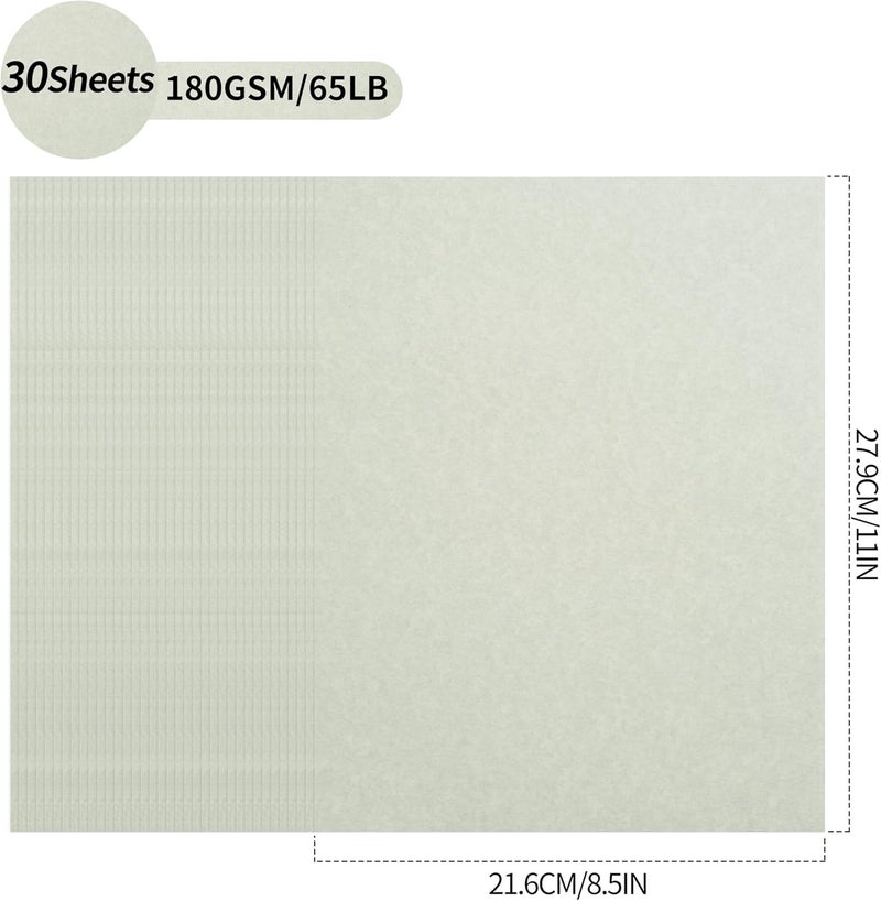 PENPRIS 30 Sheets Parchment Paper - Light Gray 8.5” x 11” Letter Size Parchment Card Stock 65lb Heavyweight Paper Thick Vintage Paper for Certificate, Crafts, Business Cards, Invitations PAP04LG - Image 2