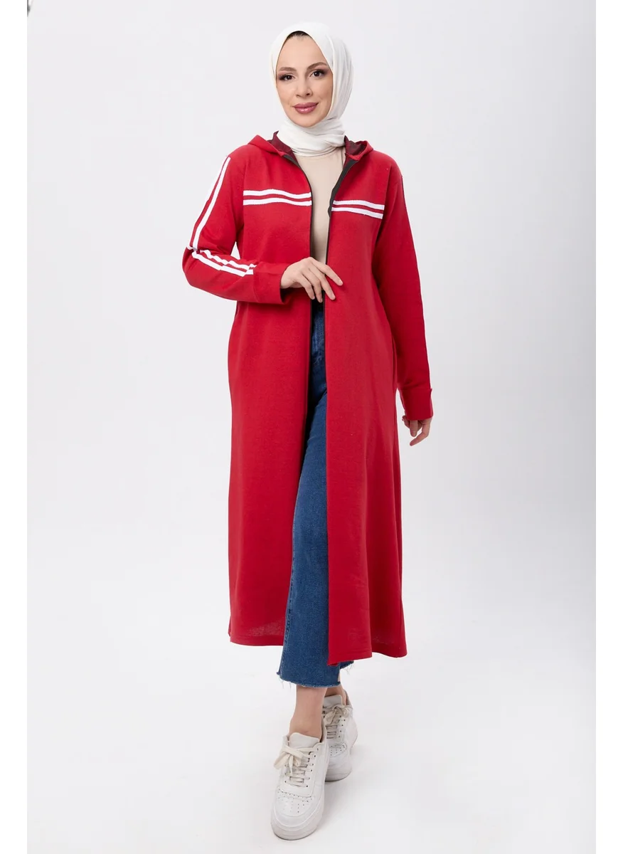 Tofisa 4130-RED Pocket Detail Abaya