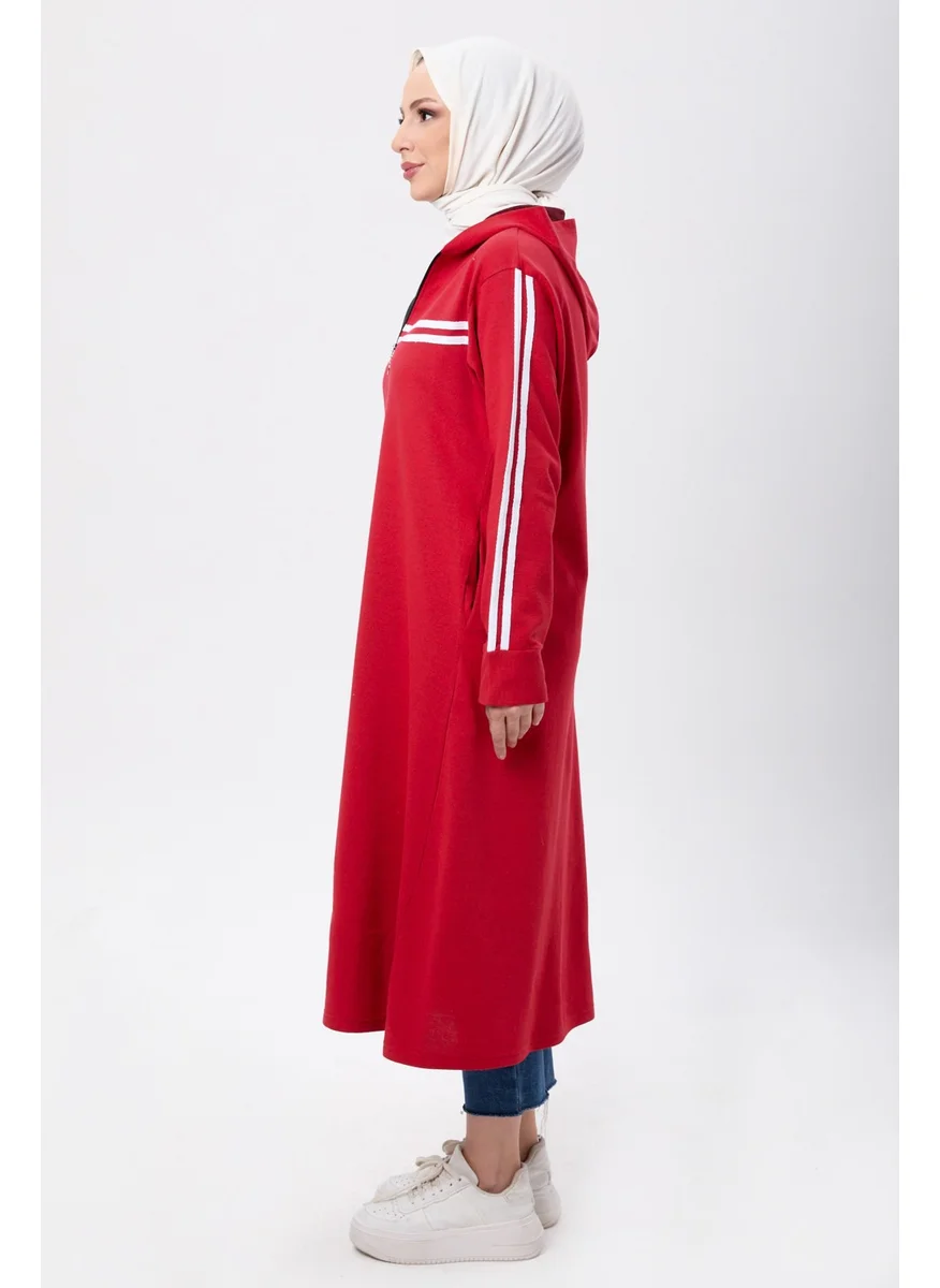 Tofisa 4130-RED Pocket Detail Abaya