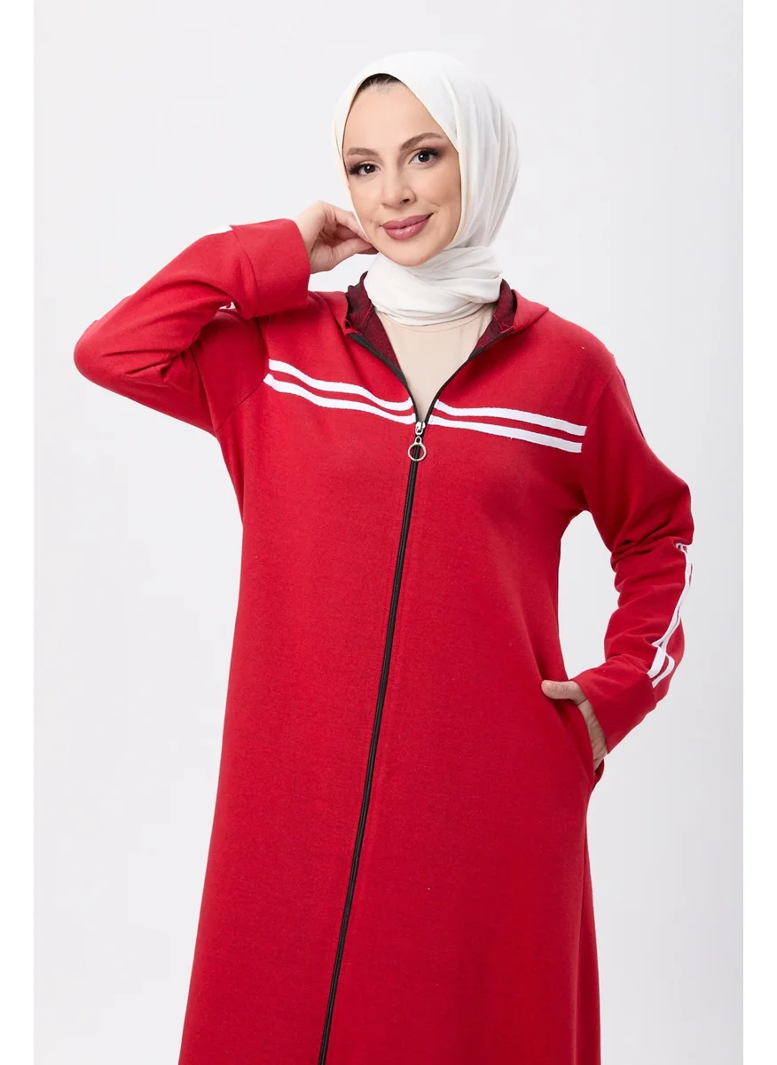 Tofisa 4130-RED Pocket Detail Abaya