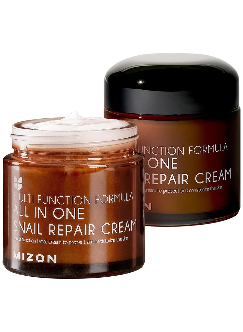 MIZON Snail Repair Cream Face Moisturizer with Snail Mucin Extract All in One Snail Repair Cream Recovery Cream Korean Skincare Wrinkle and Blemish Care - Image 1