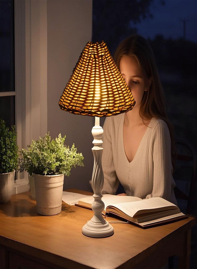 CHGCRAFT 2PCS Empire Clip-On Chandelier Lamp Shades Cone Rattan Lamp Shades Replacement Clip on Lamps Shade for Floor Lamps Pendant Light Wall Sconces - Image 5