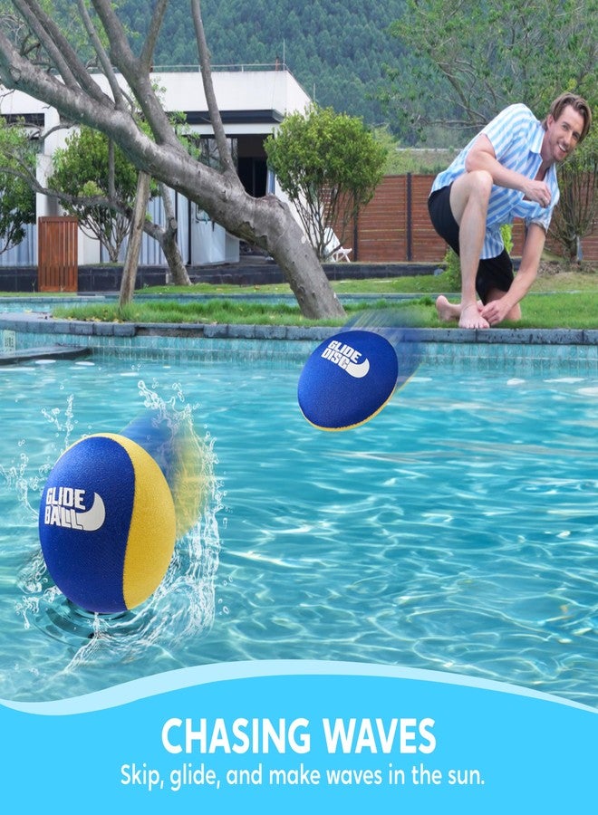 SYNCFUN 4 Pcs Skip Water Balls,Splash Water Bouncing Balls with Mesh Bag, Beach Toys for Kids, Pool Toys for Friends and Family, Fly Swimming Game Adults, Boys,Teens, Great for All Ages (Yellow, Blue) - Image 3