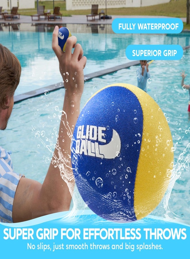 SYNCFUN 4 Pcs Skip Water Balls,Splash Water Bouncing Balls with Mesh Bag, Beach Toys for Kids, Pool Toys for Friends and Family, Fly Swimming Game Adults, Boys,Teens, Great for All Ages (Yellow, Blue) - Image 2