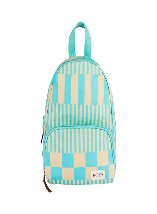 Roxy Women's Always Core Mini Backpack, Big Brella Check Turquoise, One Size, Always Core Mini Backpack - Image 1