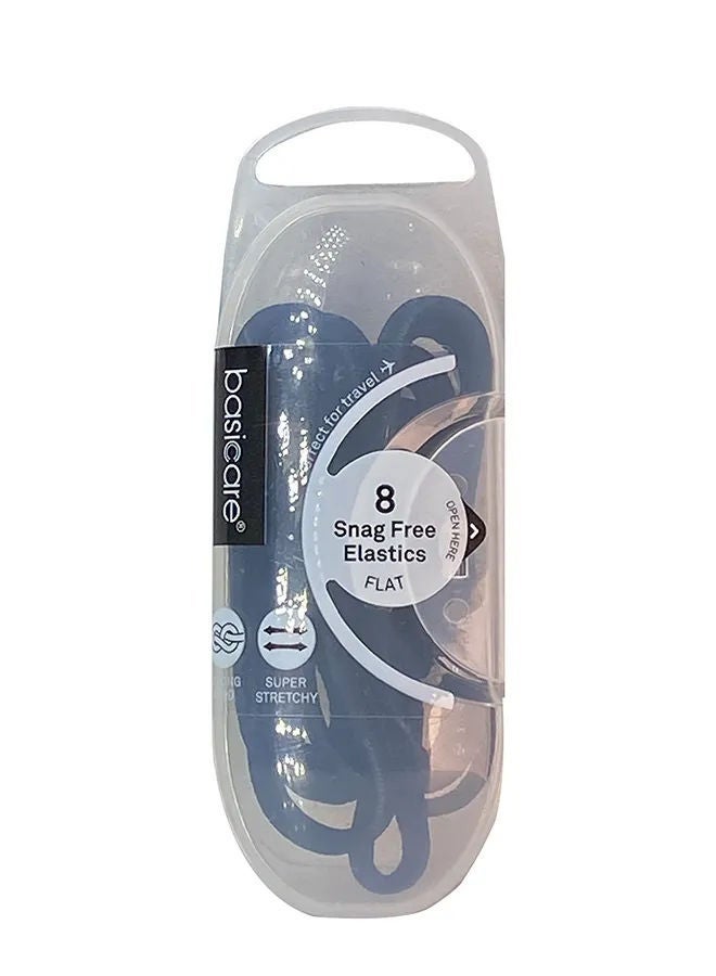 Basicare مطاط مسطح أسود خالي من التشابك BC3469، 8 قطع