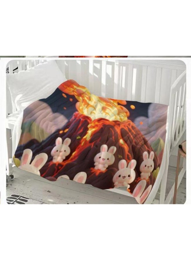 general Baby and children's cartoon flannel thin blanket (warm and comfortable, suitable for sleep, game use) 70cm*100cm - Image 2