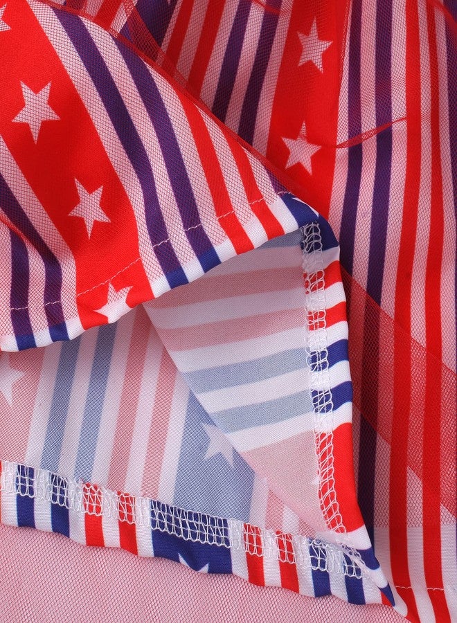 RETSUGO Kids Girls Patriotic Dress American Flag T Shirt Tulle Tutu Skirt Toddler Memorial Day Outfit Girl 4th of July Dresses 5-6 Years - Image 5