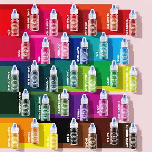 Cherrysea Food Coloring - 33 Food Grade Vibrant Colors Food Coloring Liquid Set, Food Dye Color for Baking, Icing, Cookie, Cake Decorating, Easter Egg, DIY Making Supplies Kit (0.25 Fl Oz (Pack of 33)) - Image 2