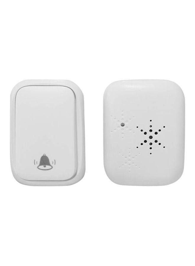 Self Generating Music And Long-distance Waterproof Remote-Control Wireless Doorbell White 9.10x7.50x7.60cm - Image 1