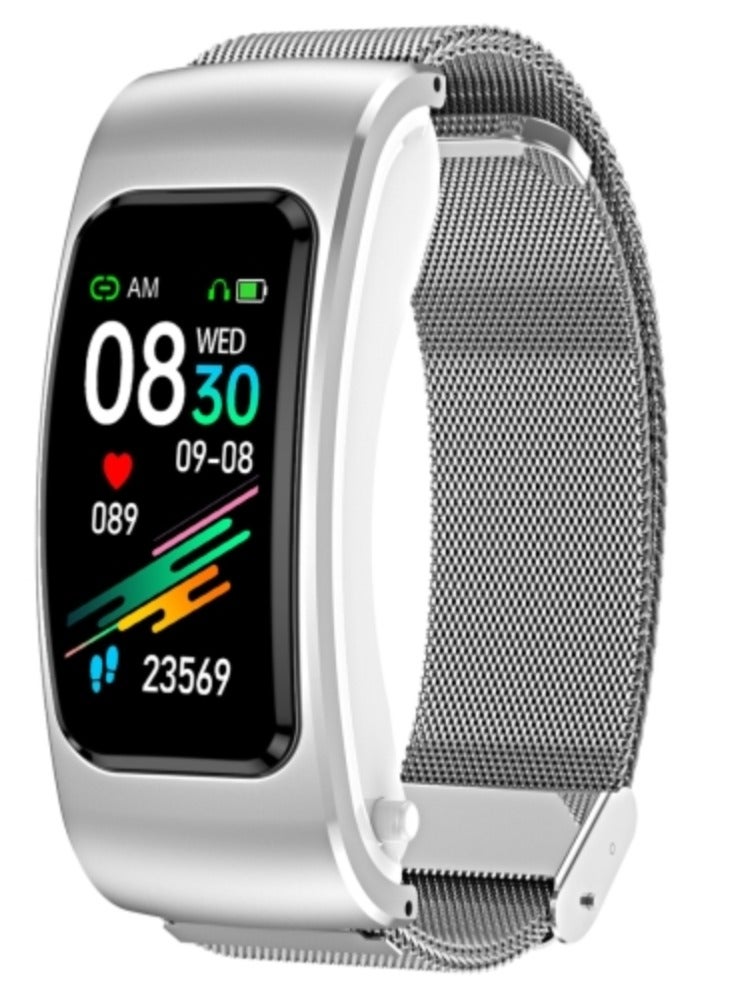 AROAQ K60 1.08 inch Steel Band Earphone Detachable Life Waterproof Smart Watch Support Bluetooth Call - Image 1