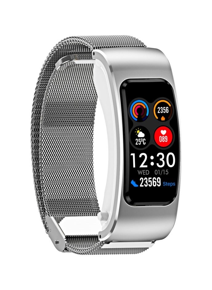 AROAQ K60 1.08 inch Steel Band Earphone Detachable Life Waterproof Smart Watch Support Bluetooth Call - Image 2