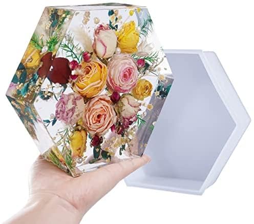 EnaMeena Large Silicone Molds for Resin,9 Inch Upgraded Large Resin Molds, Deep Epoxy Molds Hexagon for Flowers Preservation, Resin Art Casting, DIY Wedding, Valentine, Gift and Home Decors. - Image 5