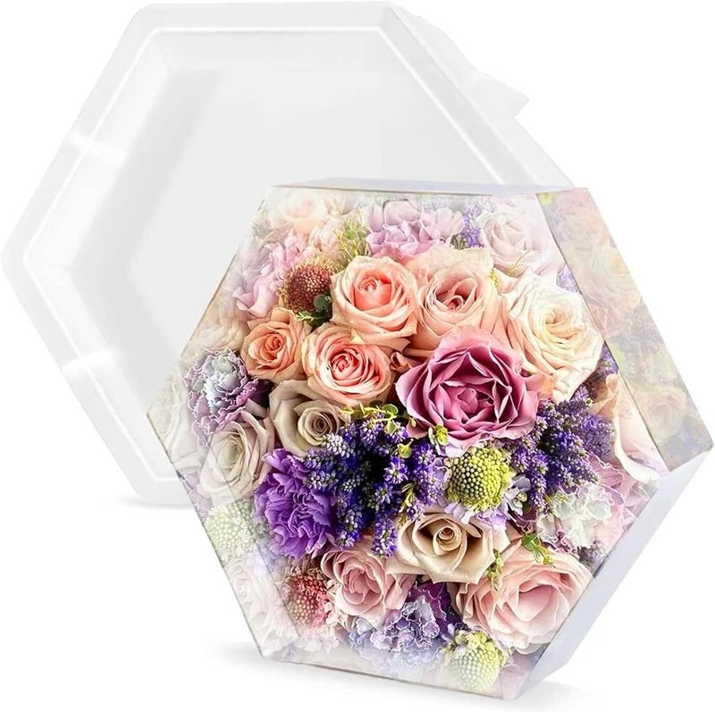 EnaMeena Large Silicone Molds for Resin,9 Inch Upgraded Large Resin Molds, Deep Epoxy Molds Hexagon for Flowers Preservation, Resin Art Casting, DIY Wedding, Valentine, Gift and Home Decors. - Image 1