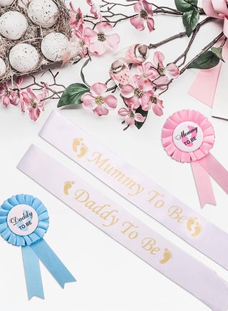 4 Piece Baby Shower Sashes Badge Set 2 Pieces Mom Daddy to Be Sash 2 Pieces Mom Dad to be Badge Baby Shower Button Baby Shower Party Celebration Baby Welcome Party White/Pink/Blue - pzsku/ZAC2A3CDACBC897D89588Z/45/1746509356/82fa2062-0b19-436e-9e0e-95f0bf7d3531