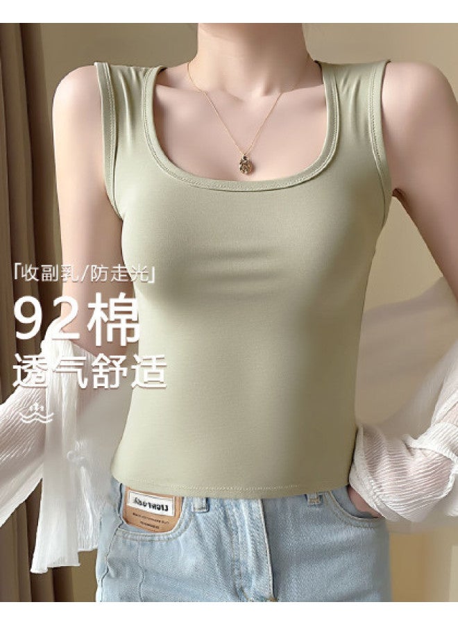 Top melon 92% Cotton, Side Coverage Wide Strap Camisole For Women, Summer Layering Under Blazers - Image 1