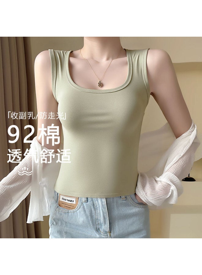 Top melon 92% Cotton, Side Coverage Wide Strap Camisole For Women, Summer Layering Under Blazers - Image 2