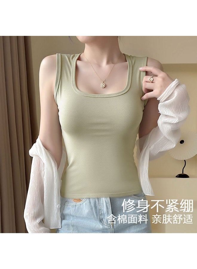 Top melon 92% Cotton, Side Coverage Wide Strap Camisole For Women, Summer Layering Under Blazers - Image 4