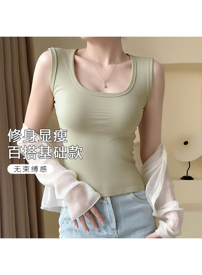 Top melon 92% Cotton, Side Coverage Wide Strap Camisole For Women, Summer Layering Under Blazers - Image 3