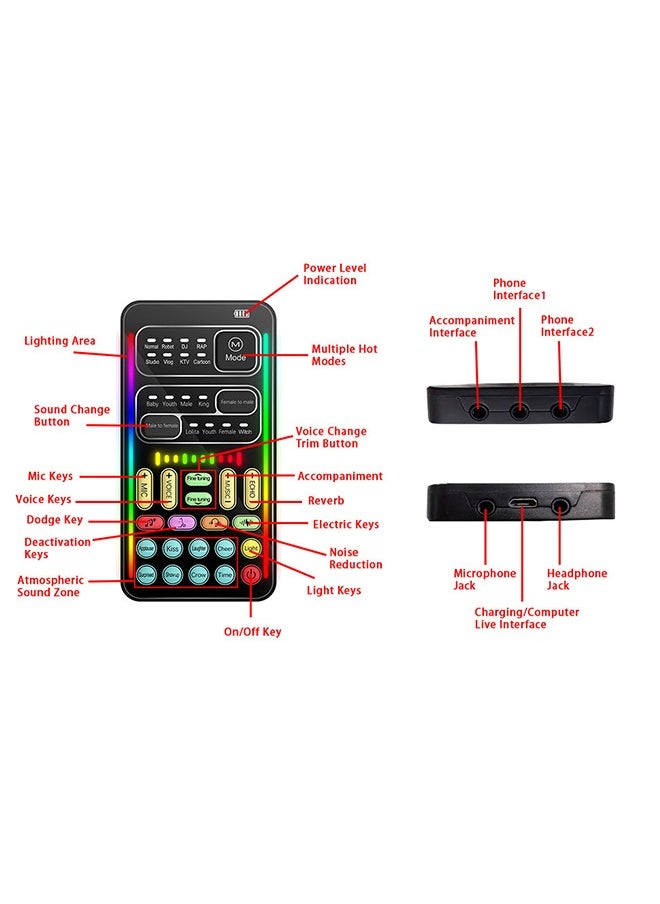 Sunbmebge Portable Sound Card Handheld Microphone Voice Changer with Sound Multi-Function Effect Machine Voice Disguiser Mini Device for Mobile Phones PC Laptops PS4 Xbox One Games  - Image 5