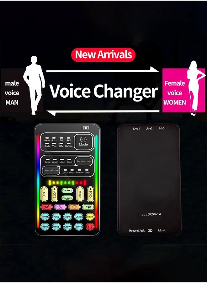 Sunbmebge Portable Sound Card Handheld Microphone Voice Changer with Sound Multi-Function Effect Machine Voice Disguiser Mini Device for Mobile Phones PC Laptops PS4 Xbox One Games  - Image 2