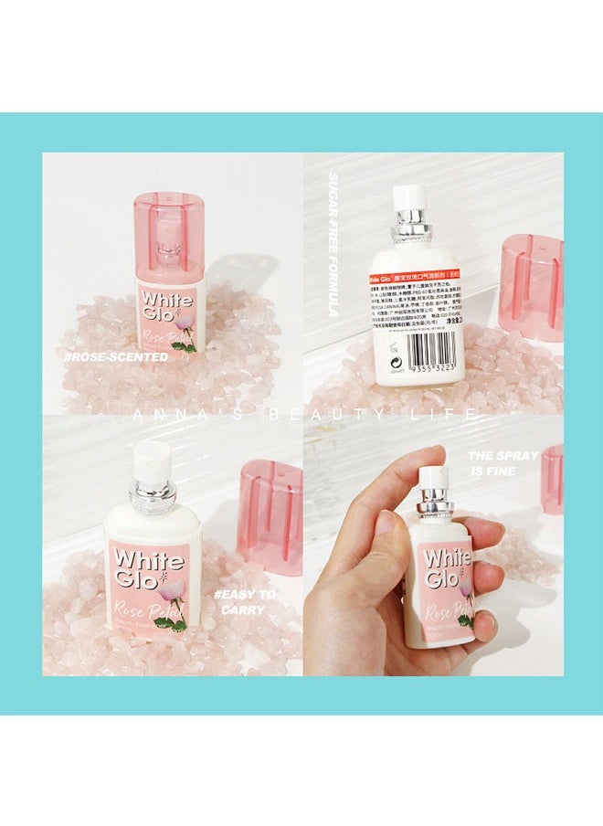 White Glo - Breath Freshener Spray 20ml, Rose Fragrance Spray, Oral spray, Instant Fresh Breath, Eliminating Bad Breath and Refreshing Breath, Oral Healthy Care - Image 1