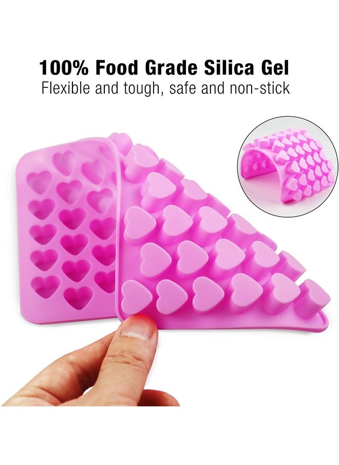 HY Silicone Molds for Wax Melts, 2 Pack Silicone Mini Heart Molds with 2 Droppers, Heart Candy Molds Silicone Molds for Gummies Chocolate Ice Cube Jelly Cake Soap Candle DIY Valentine Gifts (Pink)  - Image 4